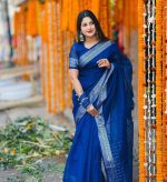 হাফ সিল্ক নকশি পাড় শাড়ি