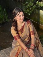 ইন্ডিয়ান অরিজিনাল লামা সিল্ক শাড়ি - Image 9