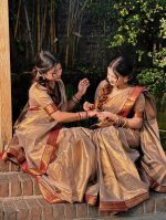 ইন্ডিয়ান অরিজিনাল লামা সিল্ক শাড়ি - Image 10