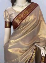 ইন্ডিয়ান অরিজিনাল লামা সিল্ক শাড়ি - Image 4